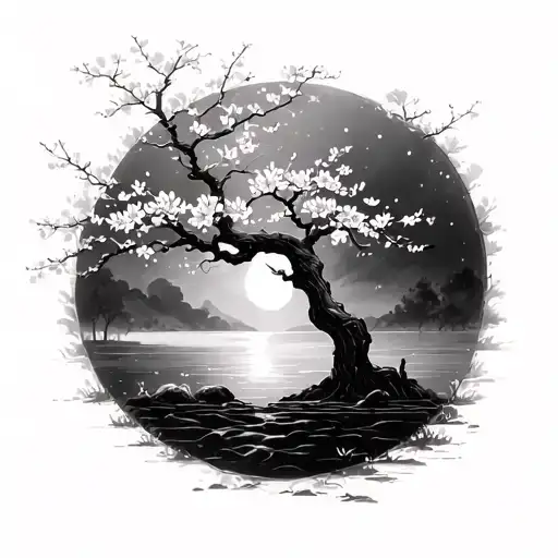 Cherry Blossom Tree Half Sleeve