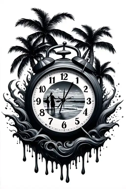 Beach Family Clock Melting