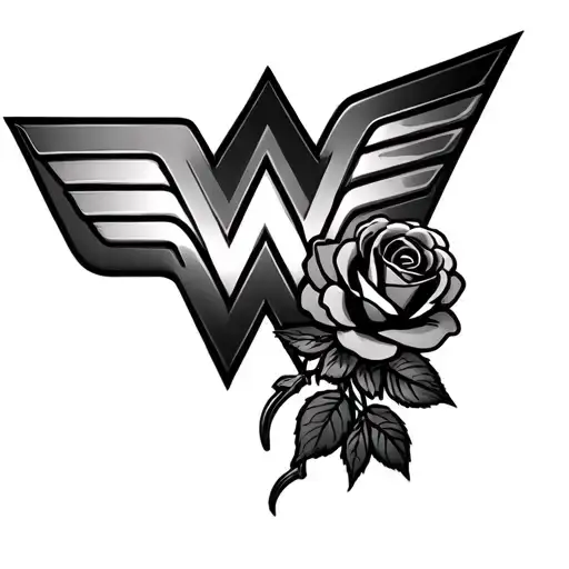 Wonder Woman Symbol With Roses