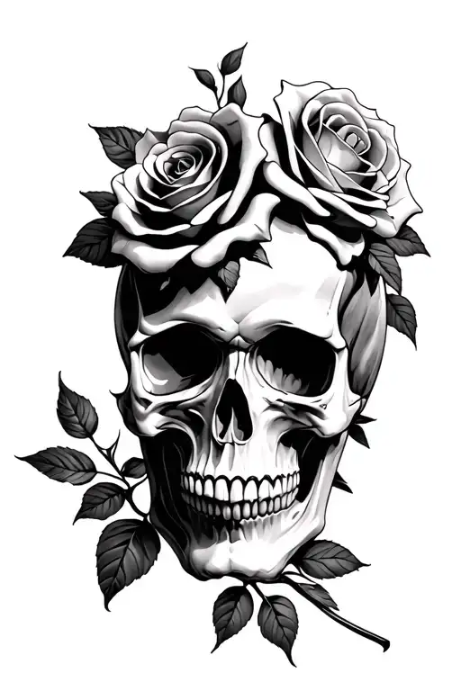 Skull With Roses