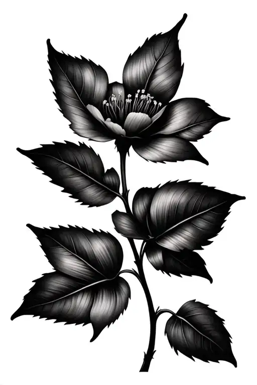 Lys Leaves And Flowers With Very Little Details