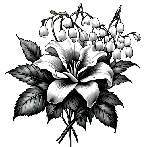 Rose And Lily Of The Valley Bouquet Simple