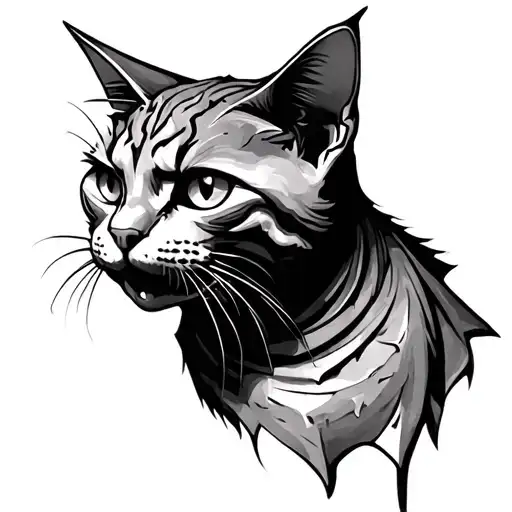 Gargoyle Cat Tattoo Design