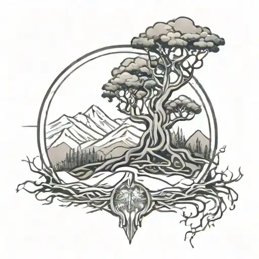 Yggdrasil With Mountains