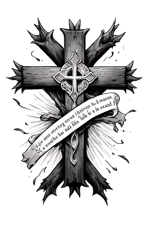 Give Me A Tatto That Has 3 Crosses And Talks About Everything Has A Reason And Has A Bible Verse