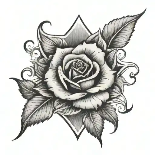 Spade And Rose Surrounded