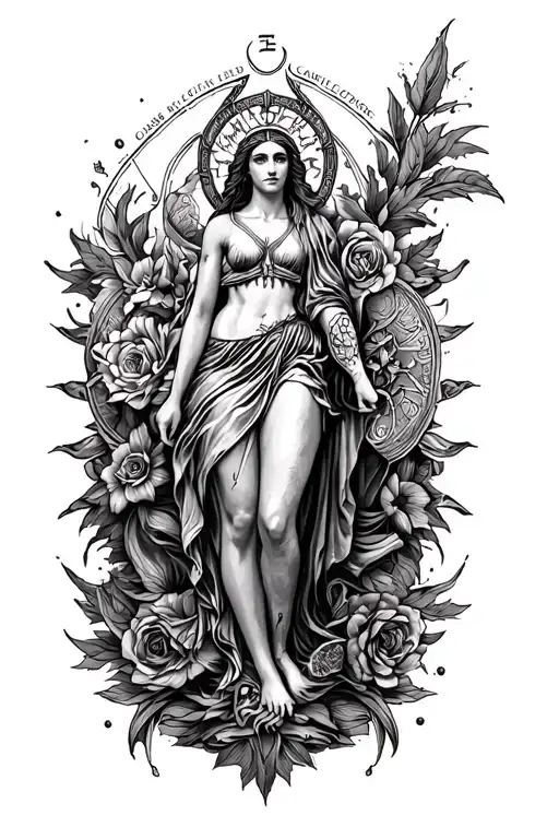 Leg Sleeve With Zodiac Sign Capricut And A Virgin