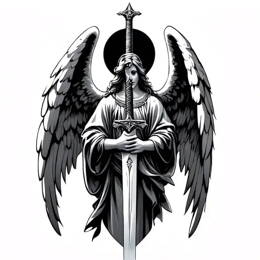 Guardian Angel Holding A Sword