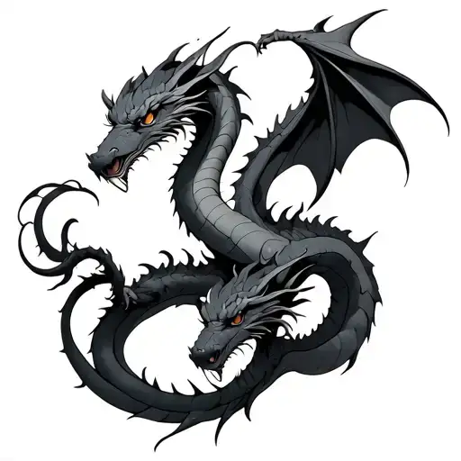I Want Two Dragons Intertwined But Clawing Into Each Other Going In Opposite Directions Realism