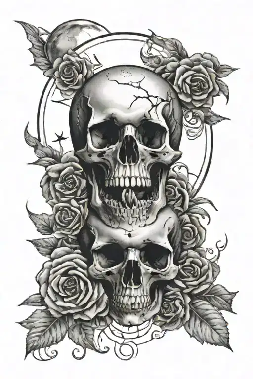 Skull And Moon Phases