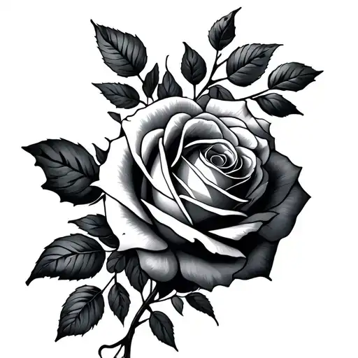 Roman Numerals And Rose