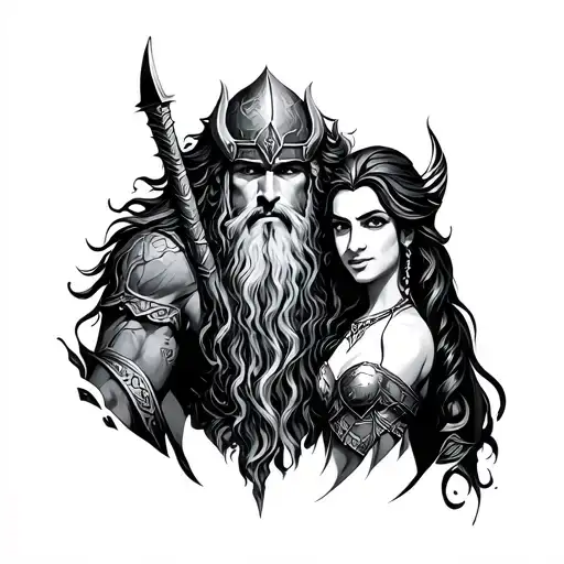 Norse God With Carson And Tiana