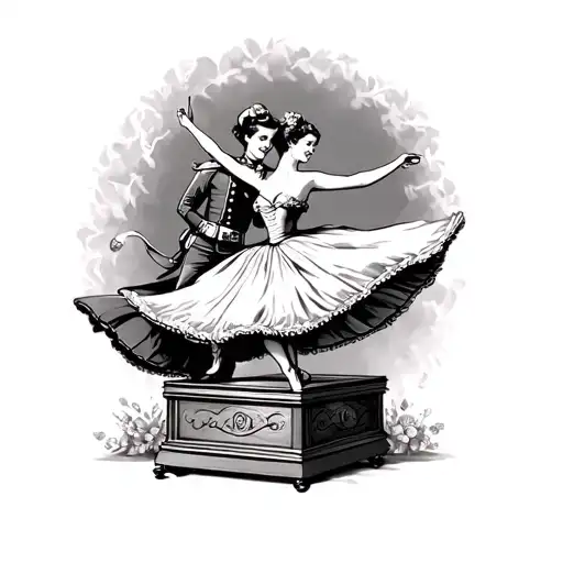 A Ballarina Who Dances With A Soldier On A Music Box