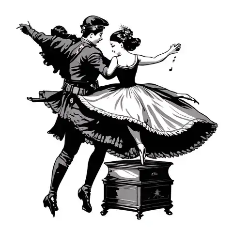 A Ballarina Who Dances With A Soldier On A Music Box