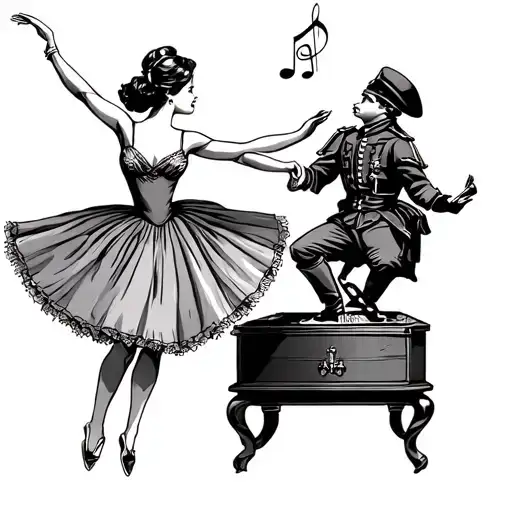 A Ballarina Who Dances With A Soldier On A Music Box