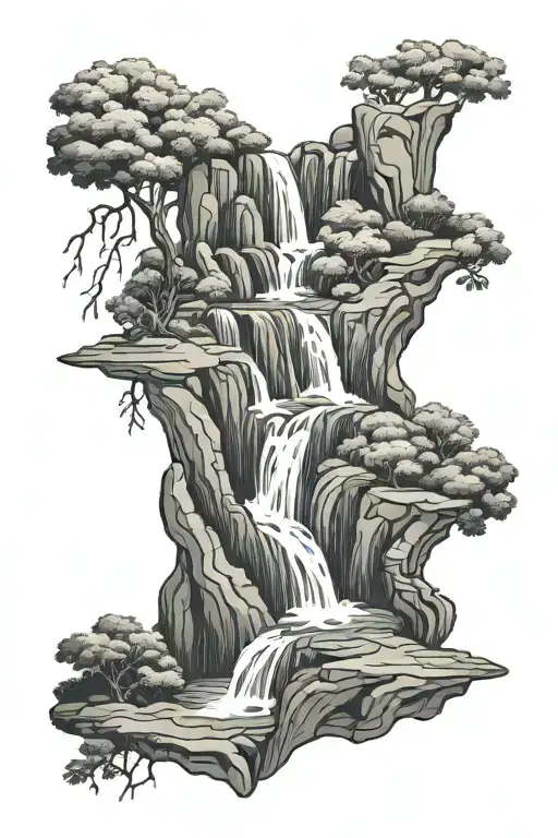 Waterfall Flowing