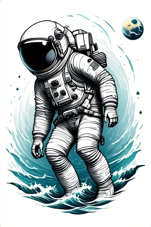Astronaut Floating Ocean
