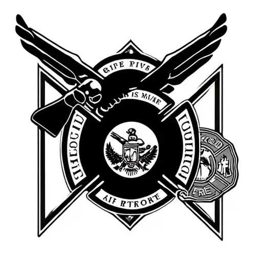 Air Force And Firefighter Memorial Tattoo Design