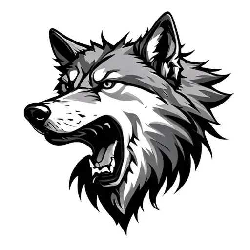 Angry Wolf Head