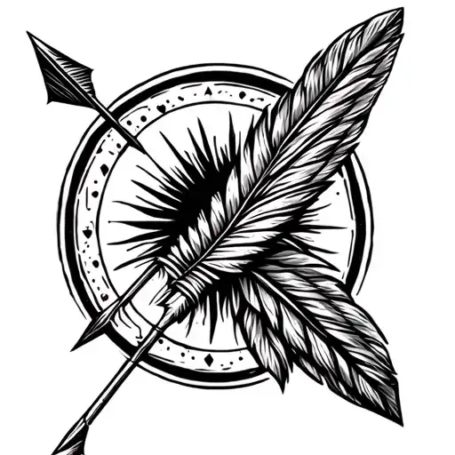 Indian Arrow Straight Up And Down Pointing To The Sky