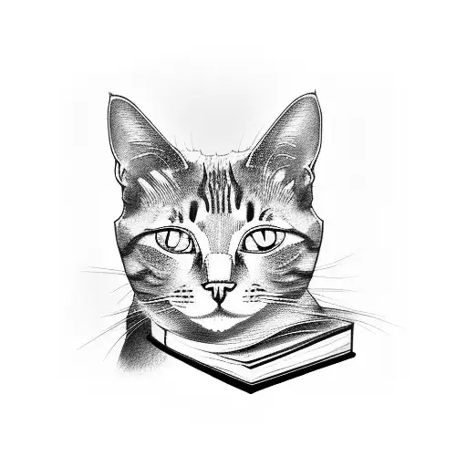 Cat With Book