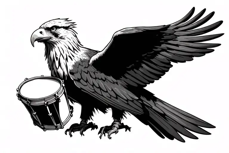 World War 2 Eagle Holding A Snare Drum