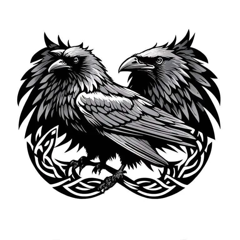 Celtic Pattern With Raven
