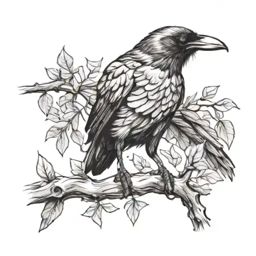 A Crow Perched On A Branch