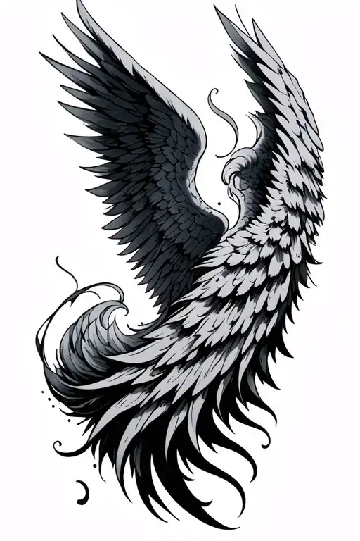 Cyber Sigilism Style Of A Angel Wings