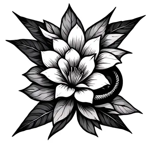 9 Lighting Bolts With One Snake And Flower