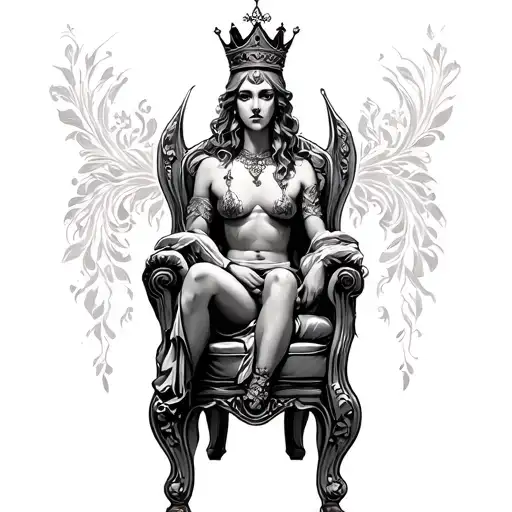 Gemini Sitting Throne Wearing A Crown