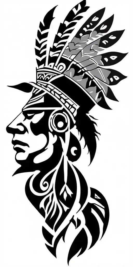 Taino Tribal Tattoo With Warrior