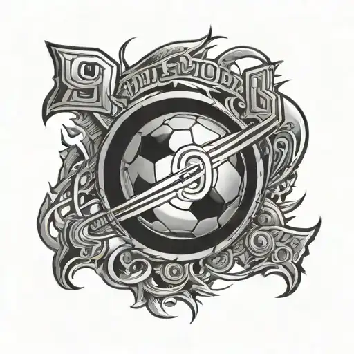 The Number 999 Incorporated Into A Football And Track Themed Design