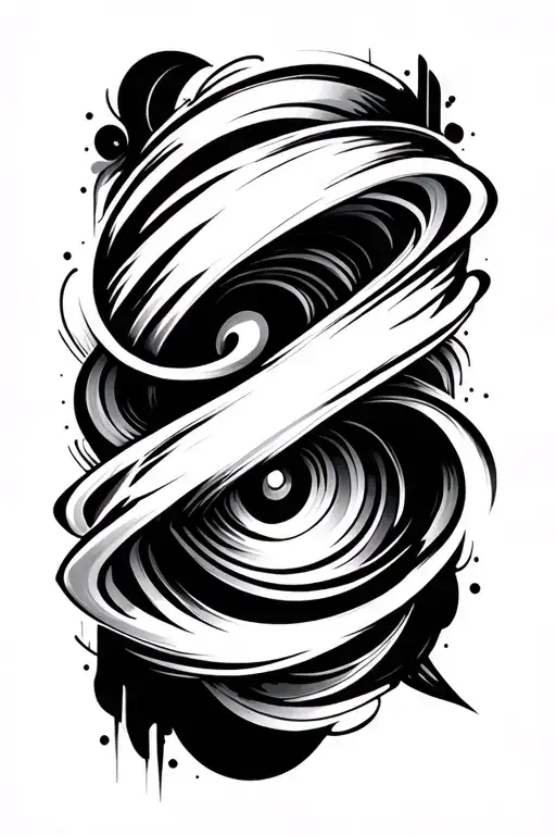 Abstract And Black Forearm Tattoo With 3D Look