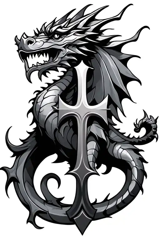 Crusader Cross Welsh Dragon Wrapped