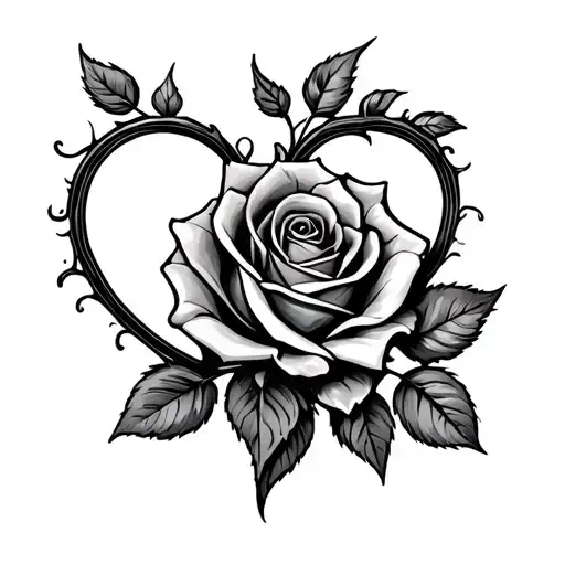 Rose Vine With A Heart Shape Tail