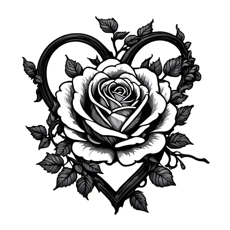 Rose Vine With A Heart Shape At The End