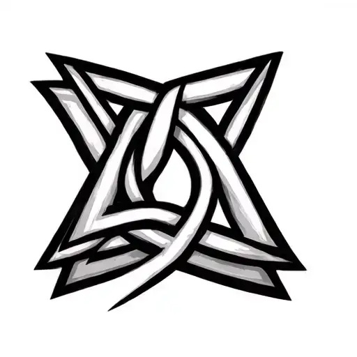 Black Triangle Outline Intertwined