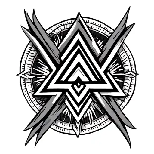 Black Triangle Outline Intertwined