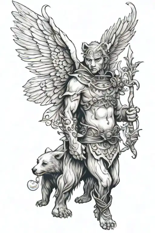 Elfen With Bear Standing