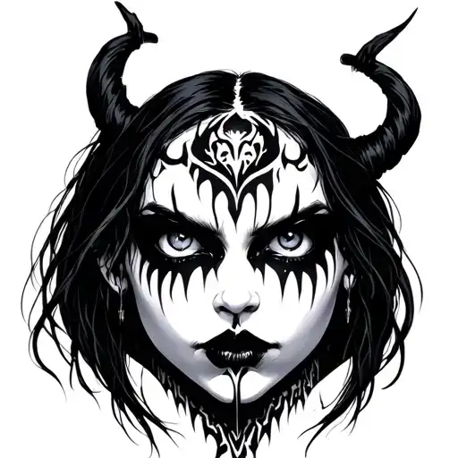 Demonic Goth Girl Face