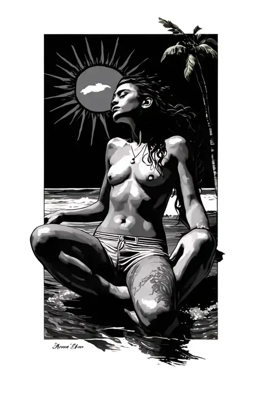 Person On The Sun Tanning