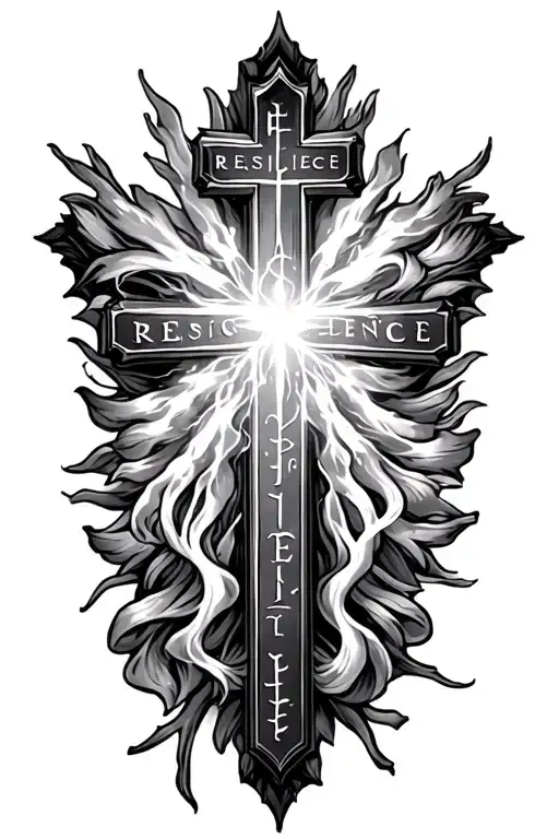 Crosses With Light Emerging And The Word Resilience