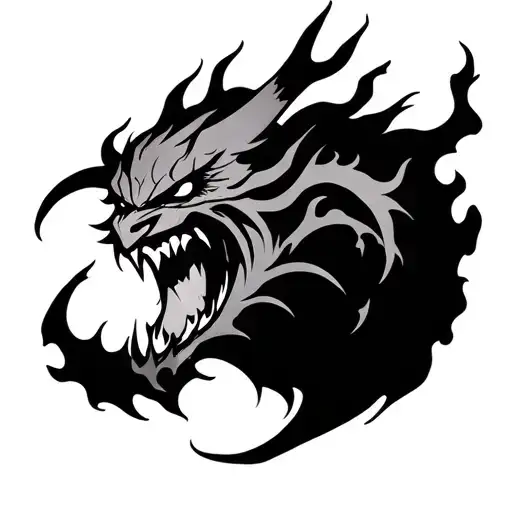 Oni Demon Slayer With Fire Coming