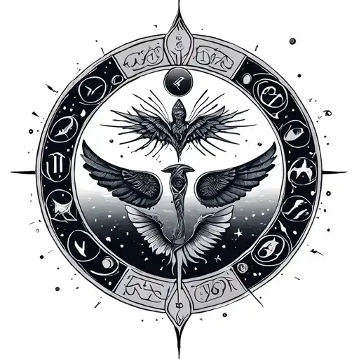 Gemini Zodiac Sign With Design Featuring