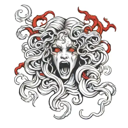 Crying Medusa With Red Eyes