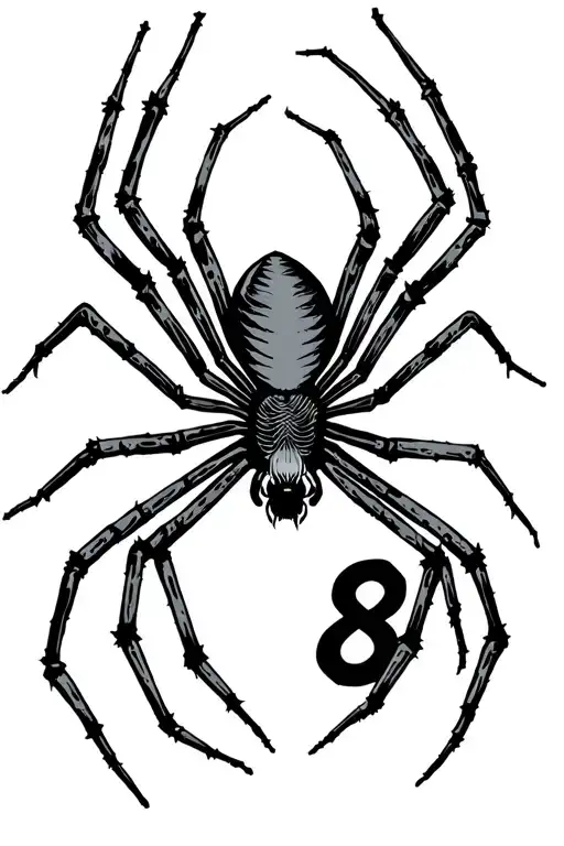 Spider With The Number 8 On His Back Along With Fill Ins