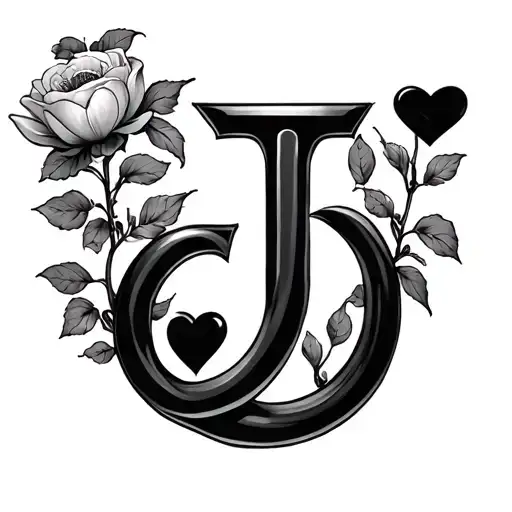 Small J With Three Small Hearts And And An Infinite Symbol