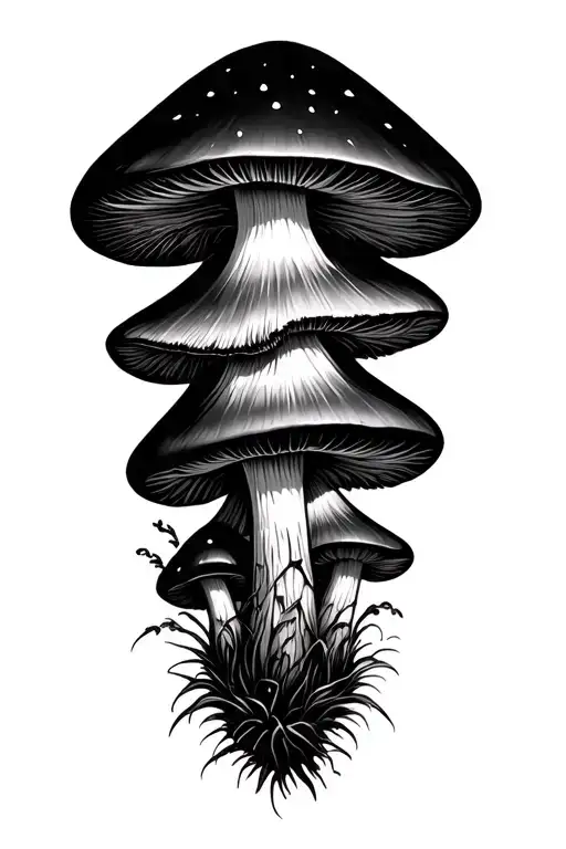 Heptagram With Mushrooms