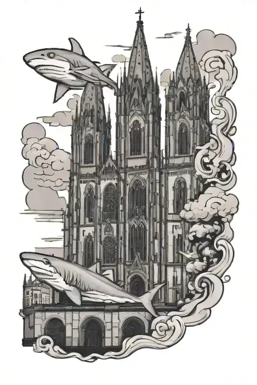 Cologne Church With Cologne Shark
